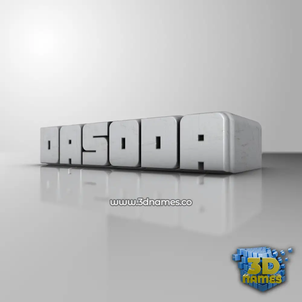 dasoda in White Metro style - 3D name wallpaper