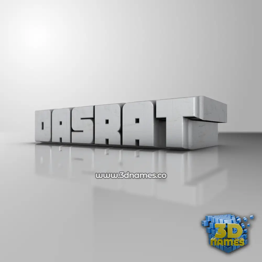 dasrat in White Metro style - 3D name wallpaper