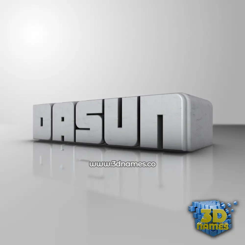dasun in White Metro style - 3D name wallpaper