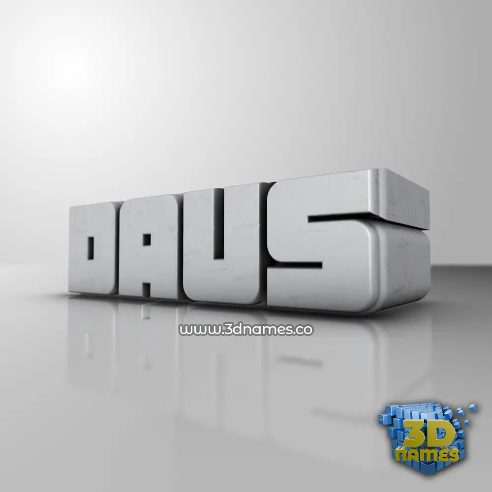 daus in White Metro style - 3D name wallpaper