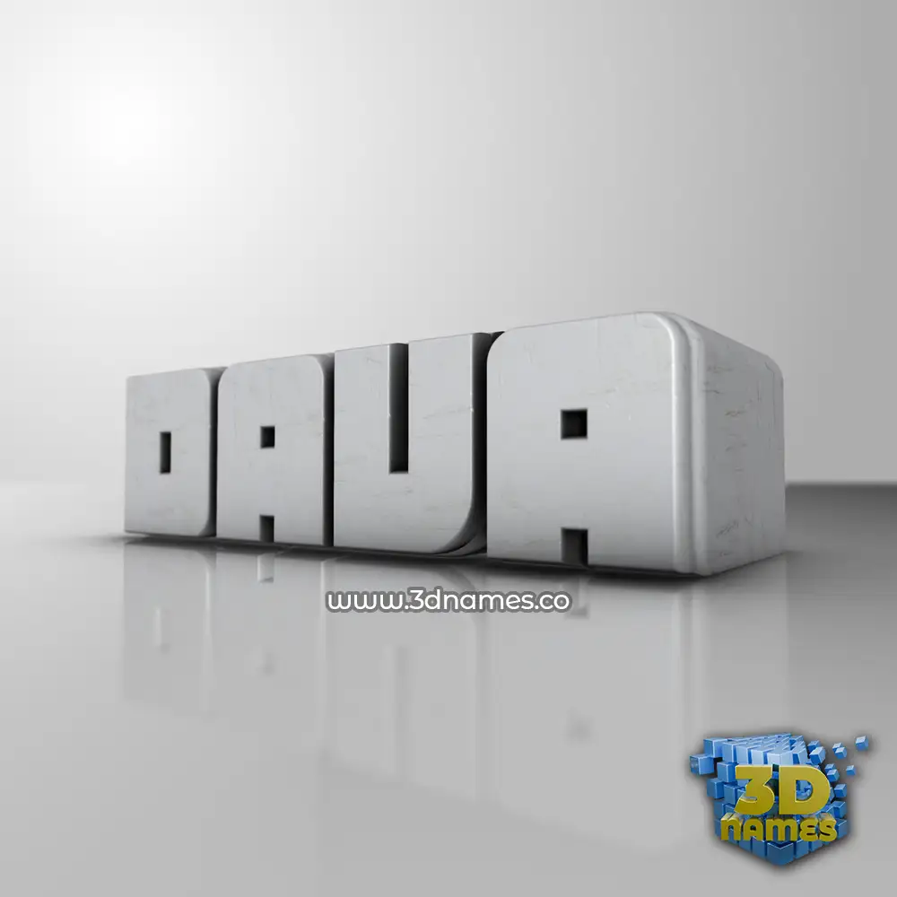 dava in White Metro style - 3D name wallpaper