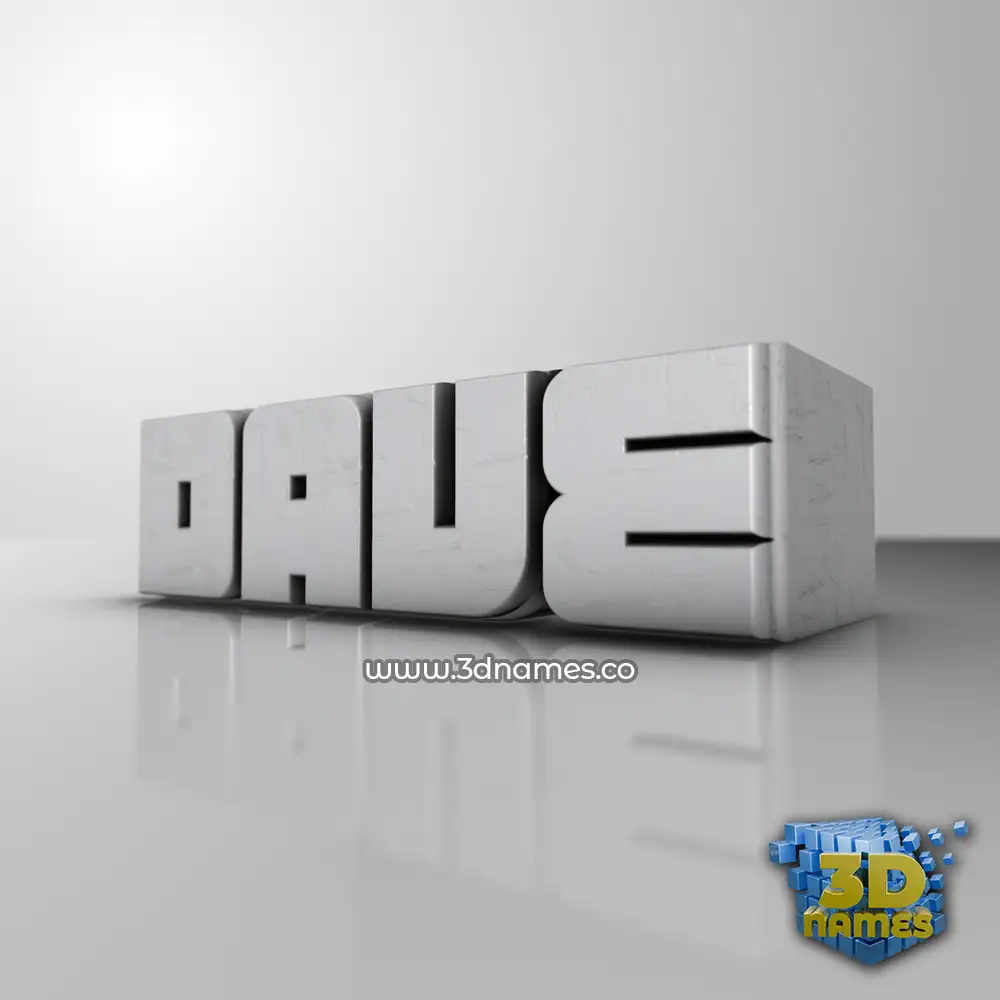 dave in White Metro style - 3D name wallpaper