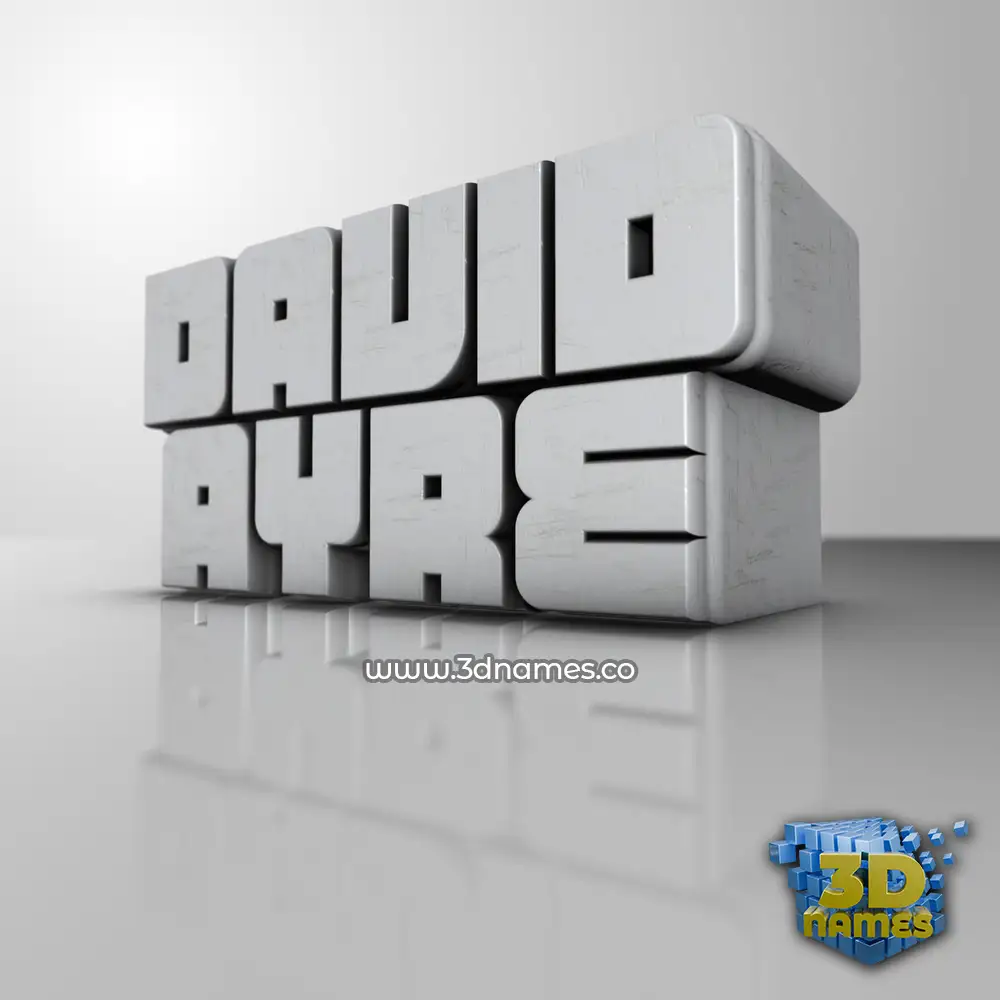 david ayre in White Metro style - 3D name wallpaper