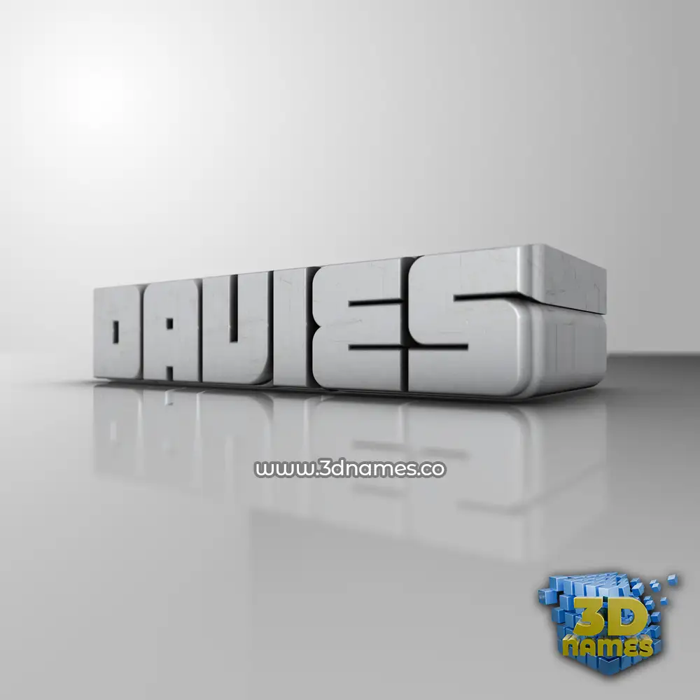 davies in White Metro style - 3D name wallpaper