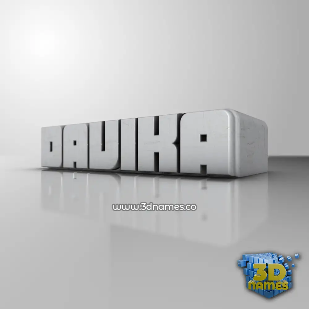 davika in White Metro style - 3D name wallpaper
