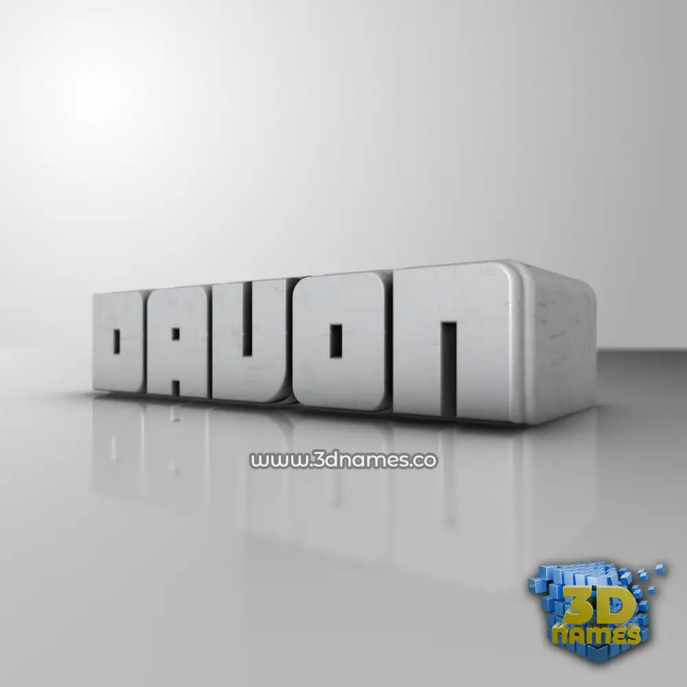 davon in White Metro style - 3D name wallpaper