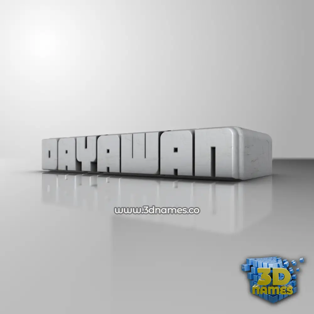 dayawan in White Metro style - 3D name wallpaper