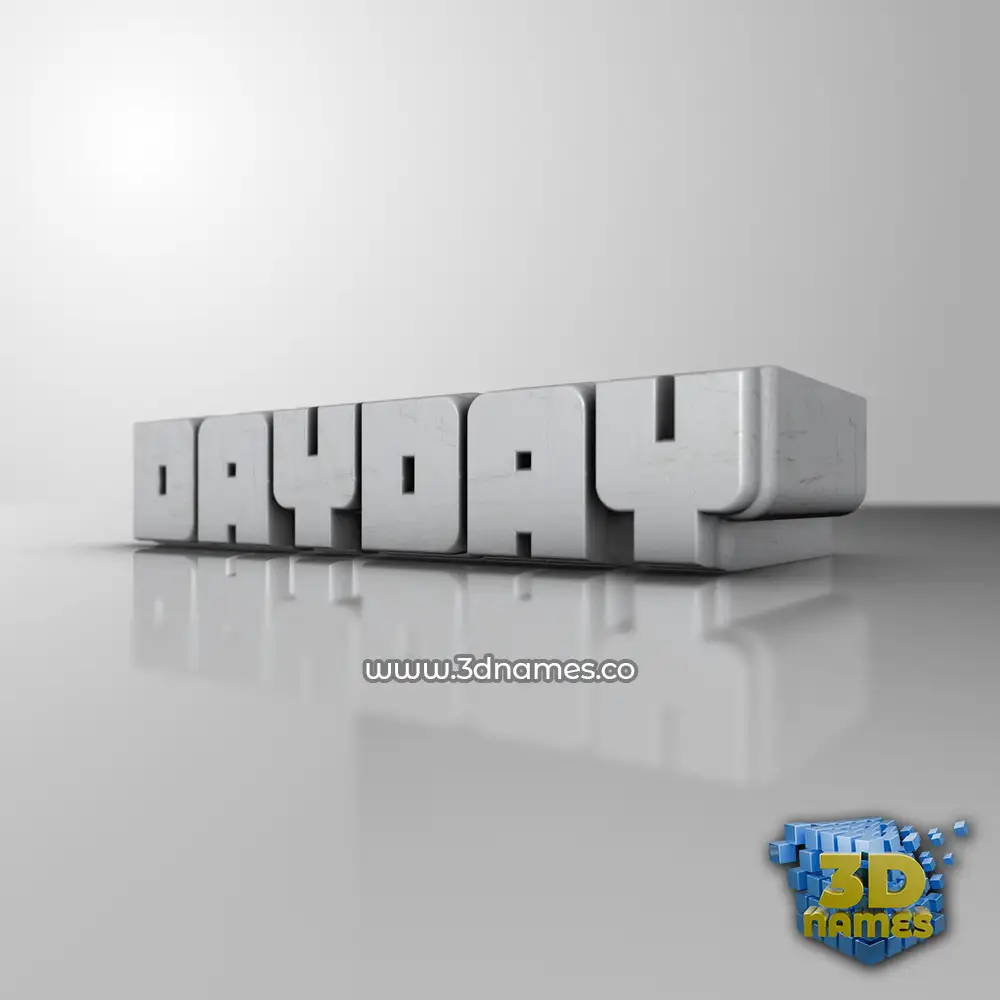 dayday in White Metro style - 3D name wallpaper