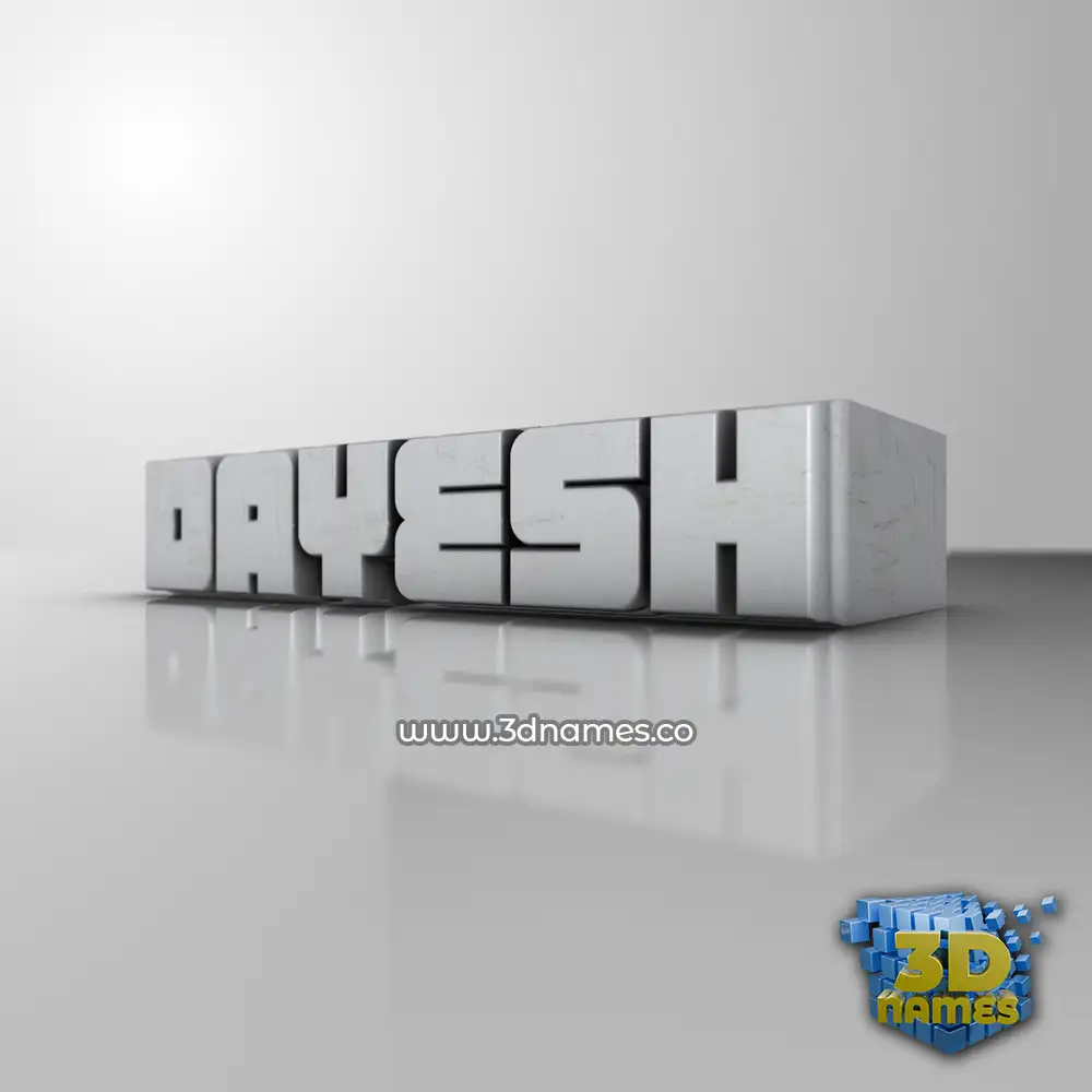 dayesh in White Metro style - 3D name wallpaper