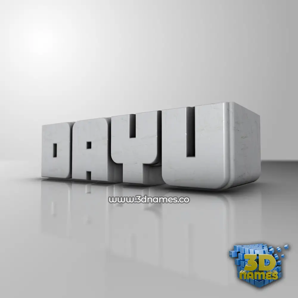 dayu in White Metro style - 3D name wallpaper