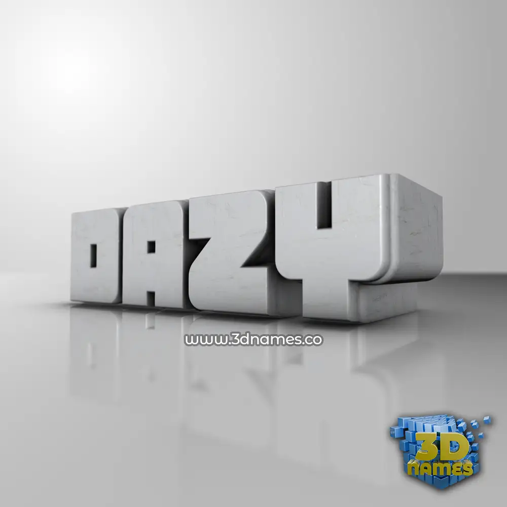 dazy in White Metro style - 3D name wallpaper
