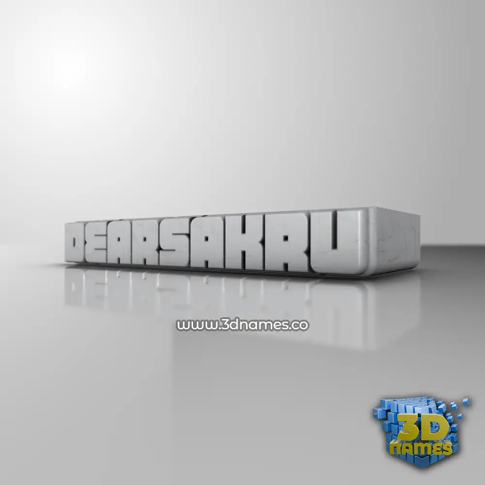 dearsakru in White Metro style - 3D name wallpaper