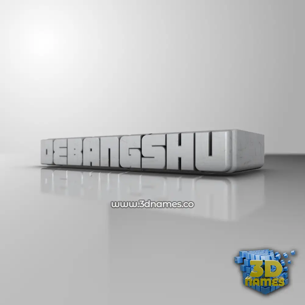 debangshu in White Metro style - 3D name wallpaper