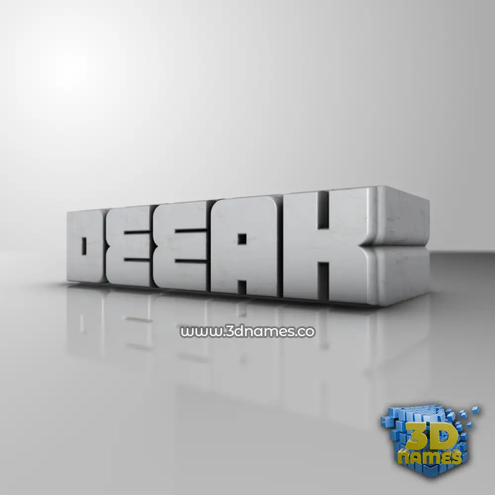 deeak in White Metro style - 3D name wallpaper