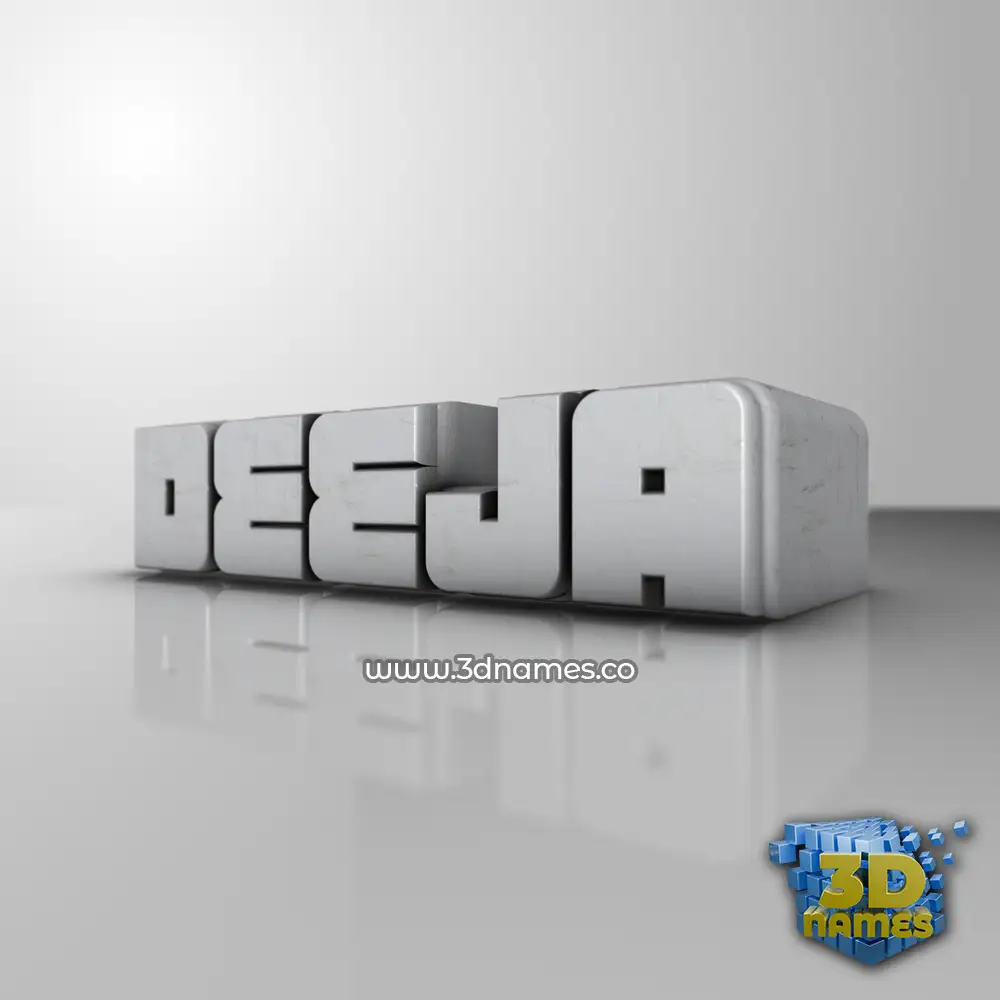 deeja in White Metro style - 3D name wallpaper