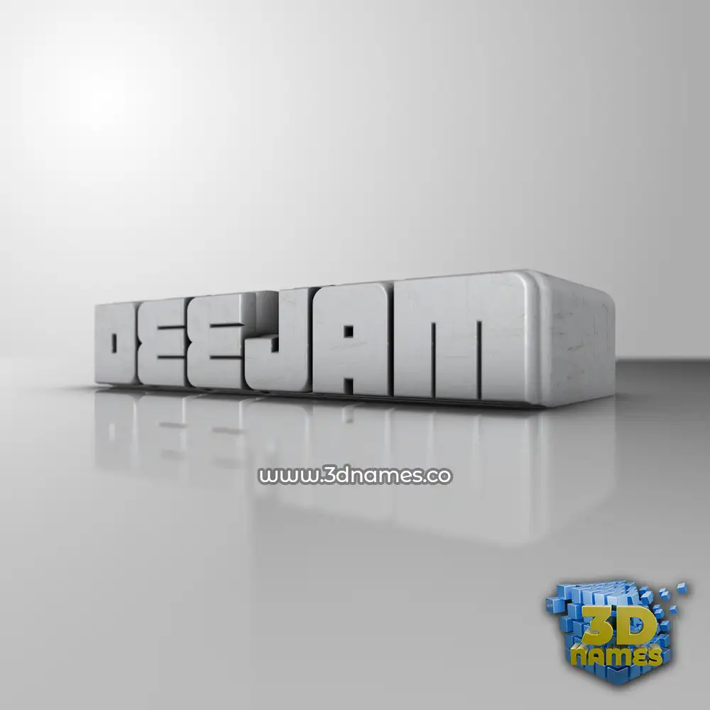 deejam in White Metro style - 3D name wallpaper
