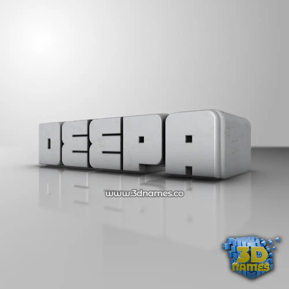 deepa in White Metro style - 3D name wallpaper