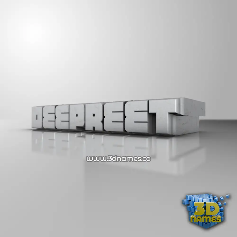 deepreet in White Metro style - 3D name wallpaper