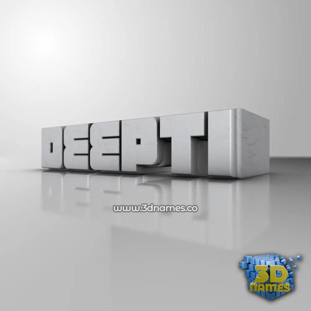 deepti in White Metro style - 3D name wallpaper