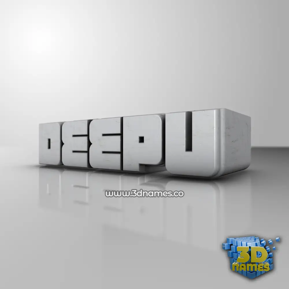 deepu in White Metro style - 3D name wallpaper