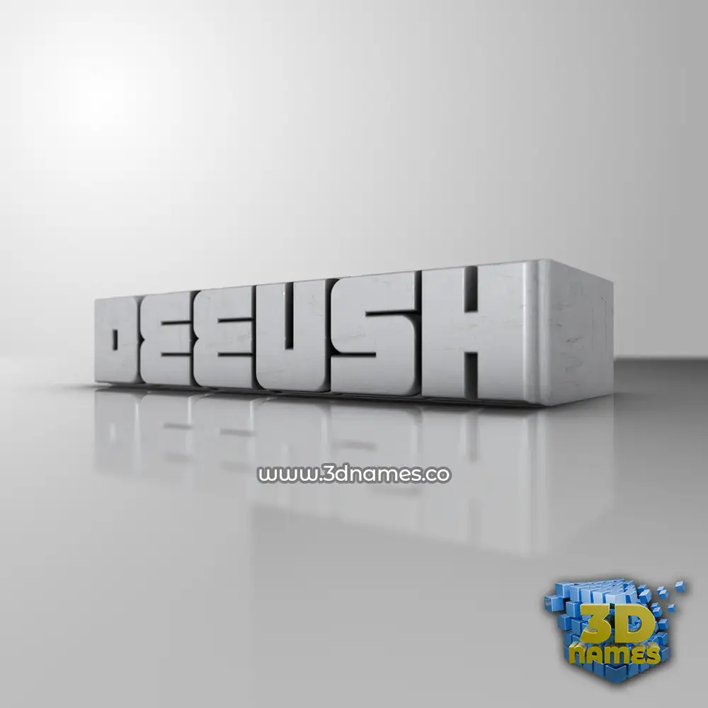 deeush in White Metro style - 3D name wallpaper