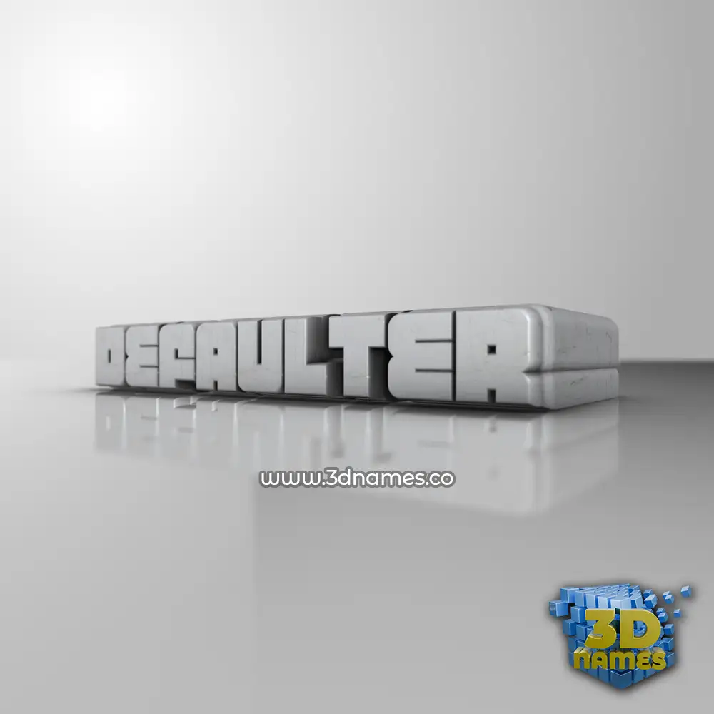 defaulter in White Metro style - 3D name wallpaper