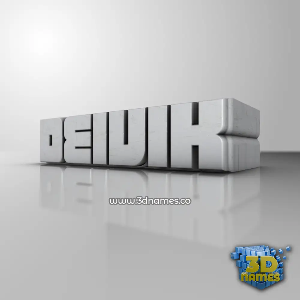 deivik in White Metro style - 3D name wallpaper