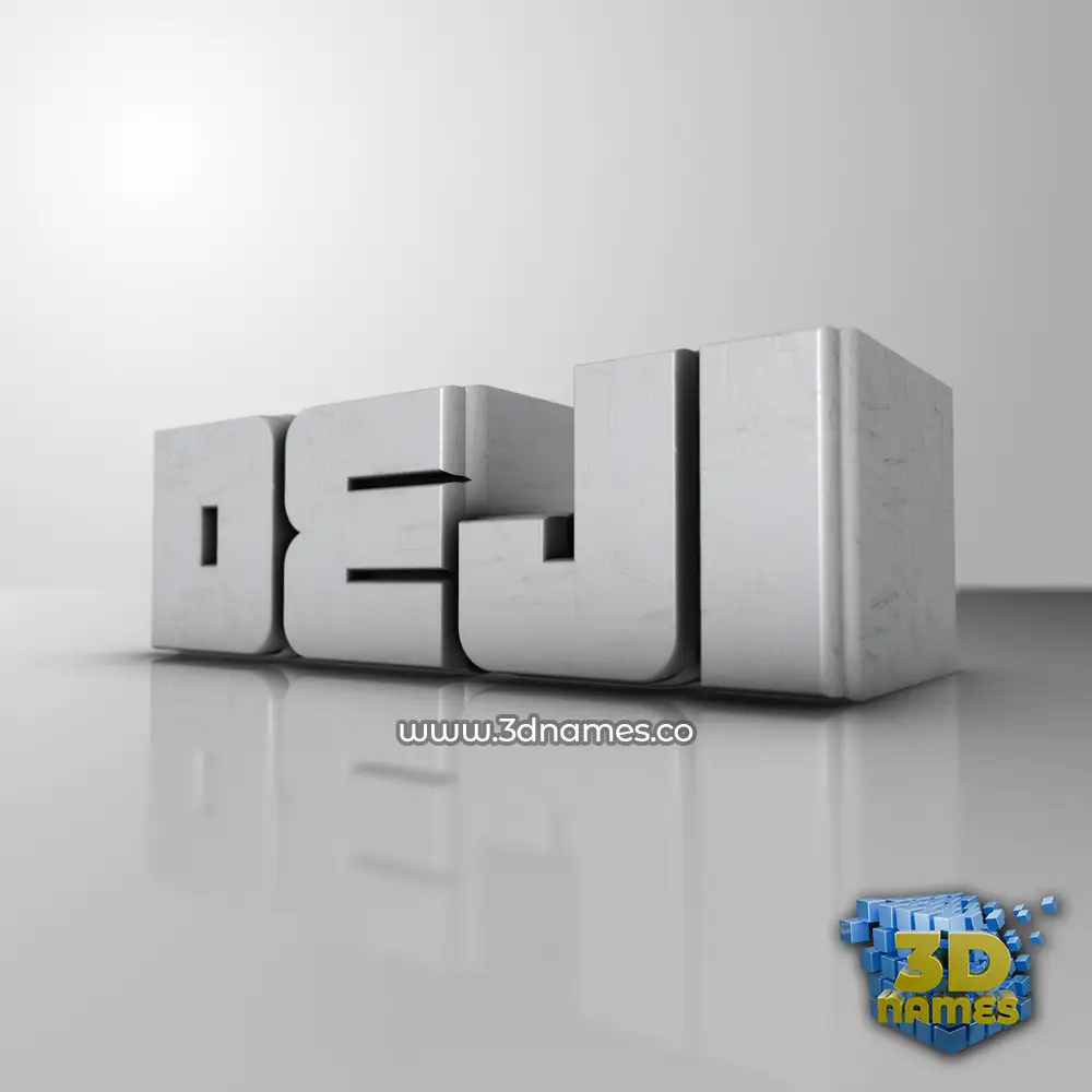 deji in White Metro style - 3D name wallpaper