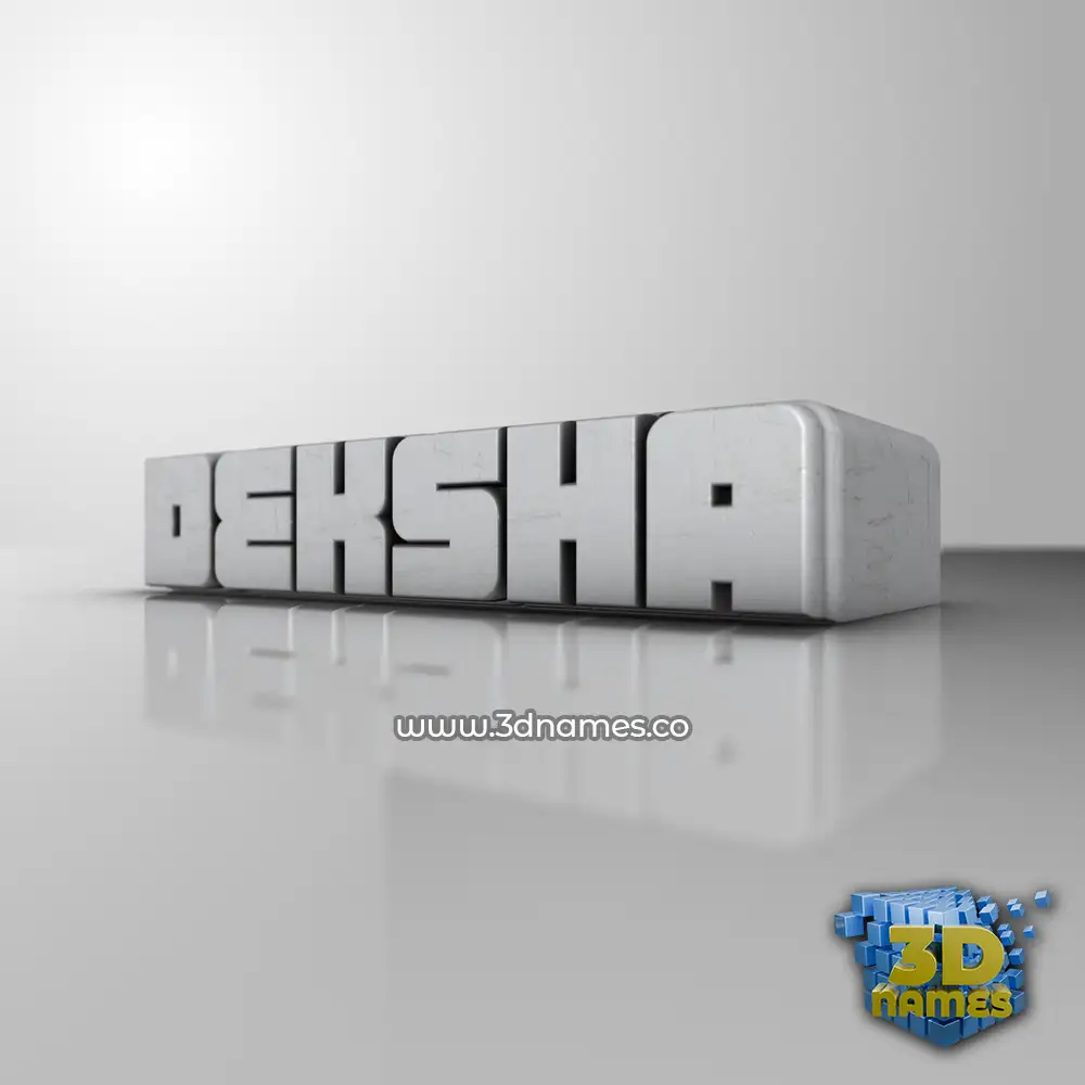 deksha in White Metro style - 3D name wallpaper