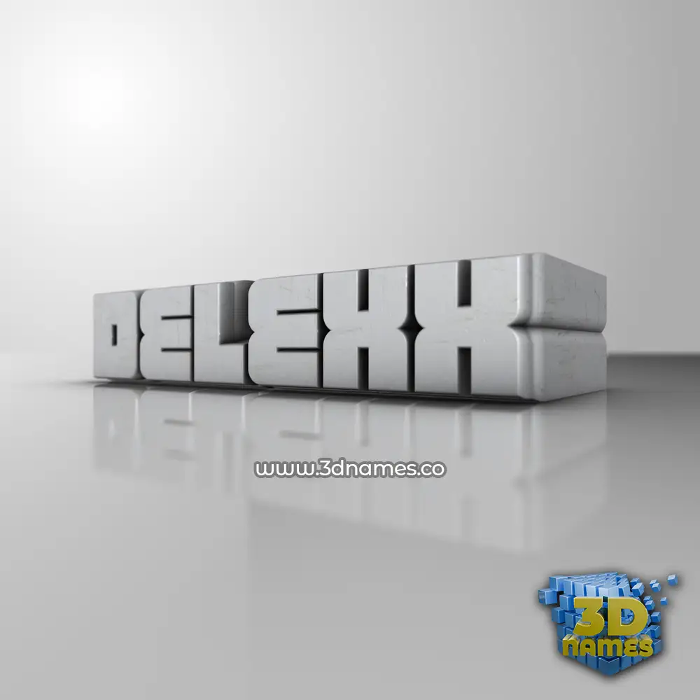 delexx in White Metro style - 3D name wallpaper