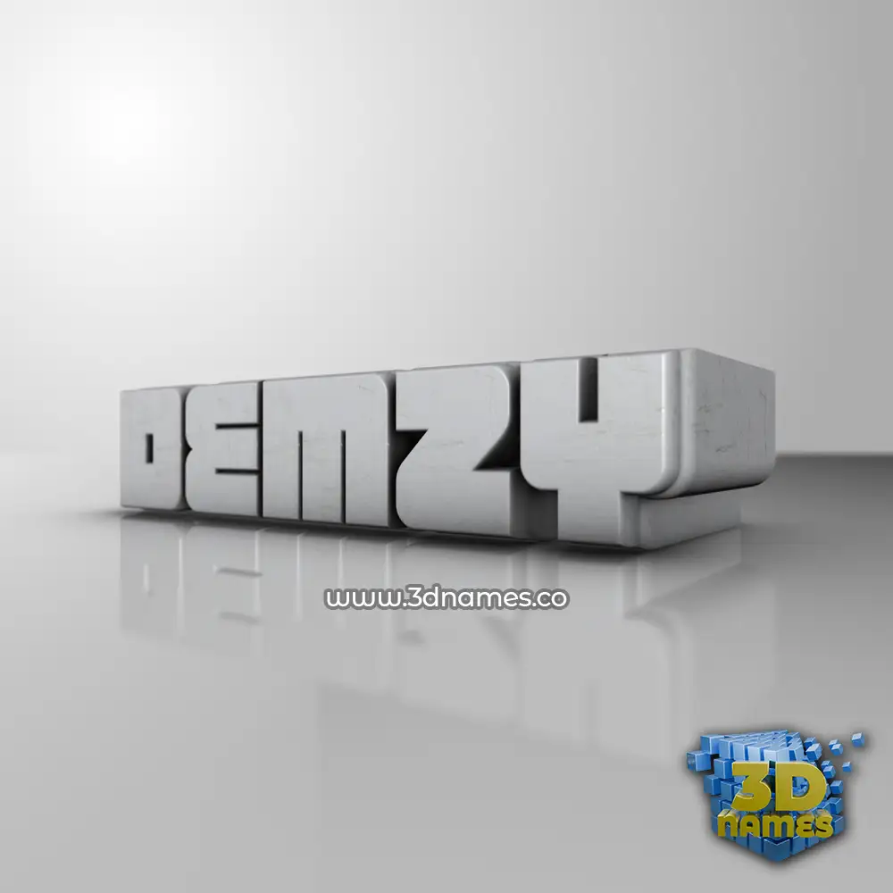 demzy in White Metro style - 3D name wallpaper