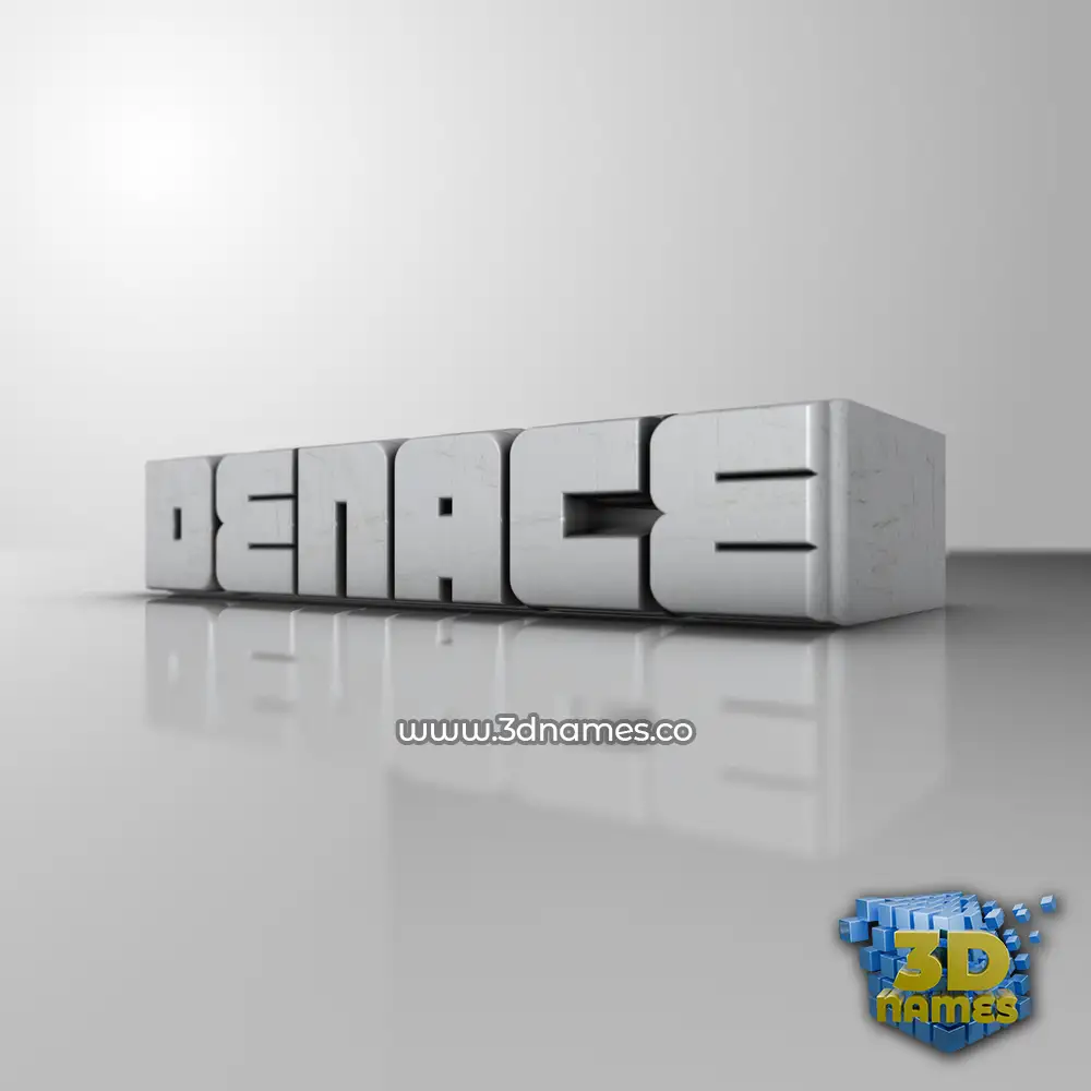 denace in White Metro style - 3D name wallpaper