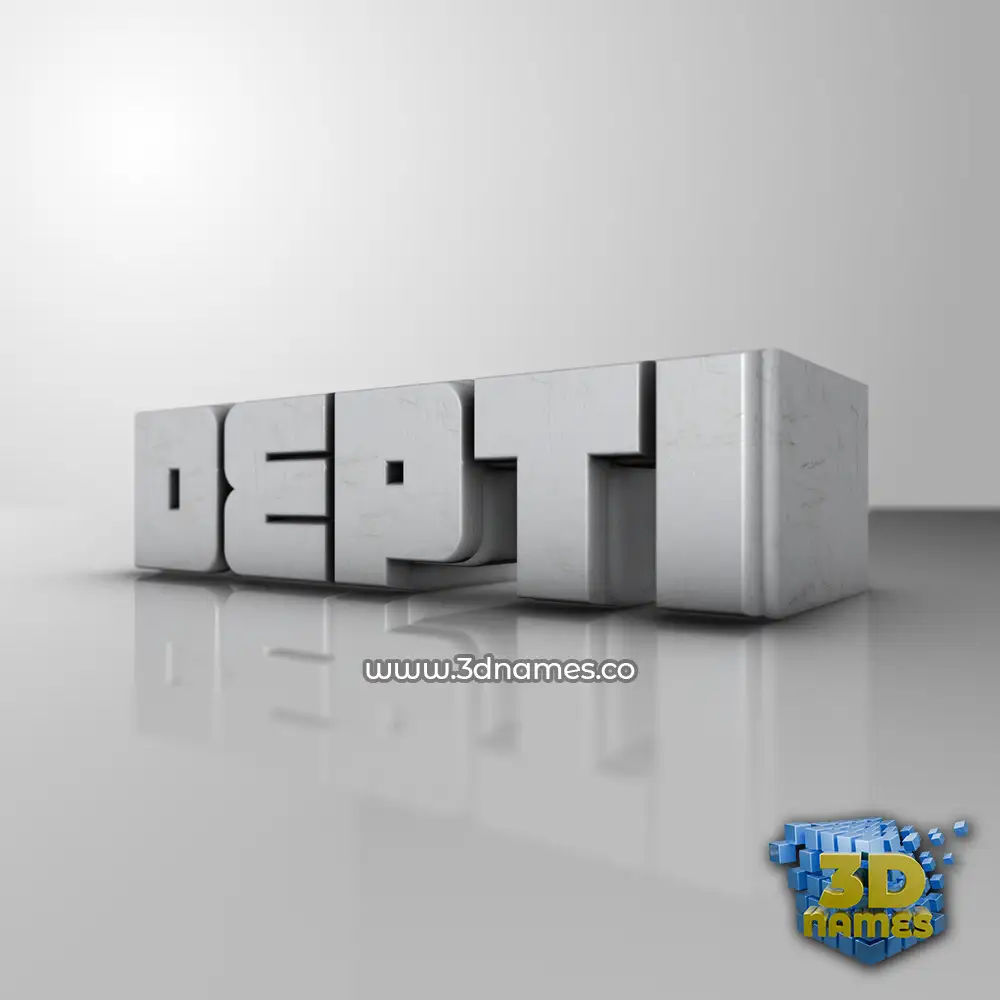 depti in White Metro style - 3D name wallpaper