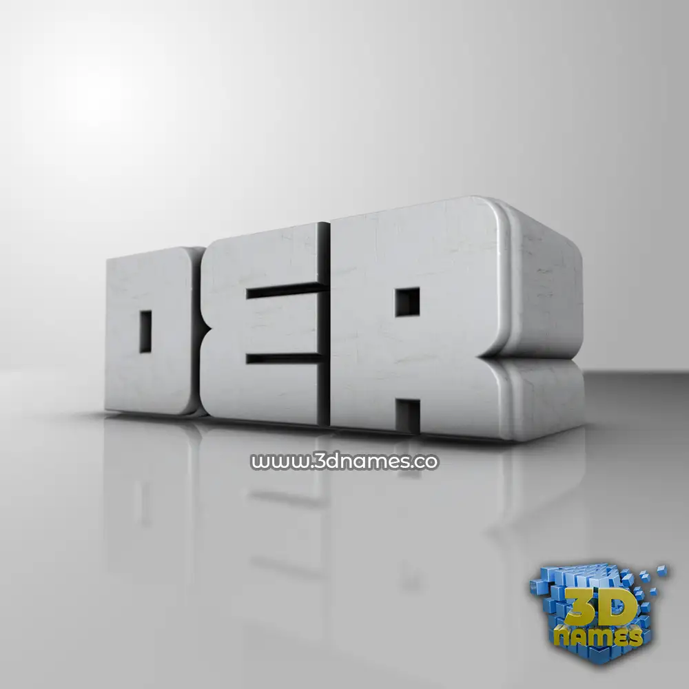 der in White Metro style - 3D name wallpaper