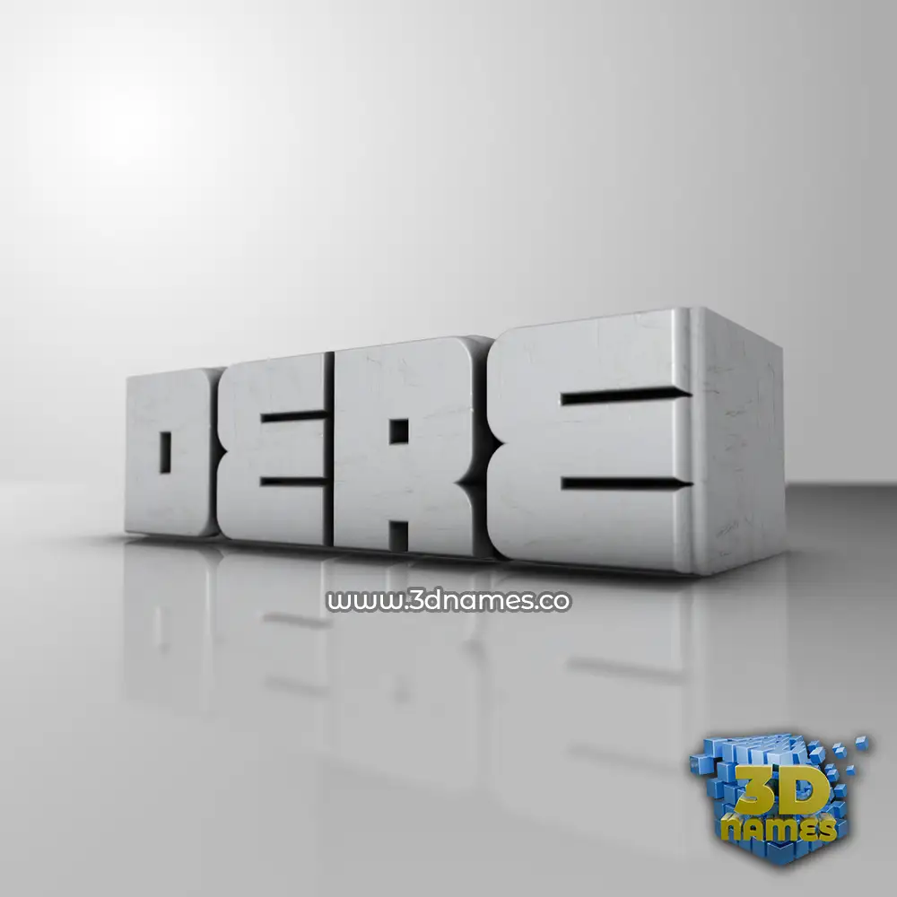 dere in White Metro style - 3D name wallpaper