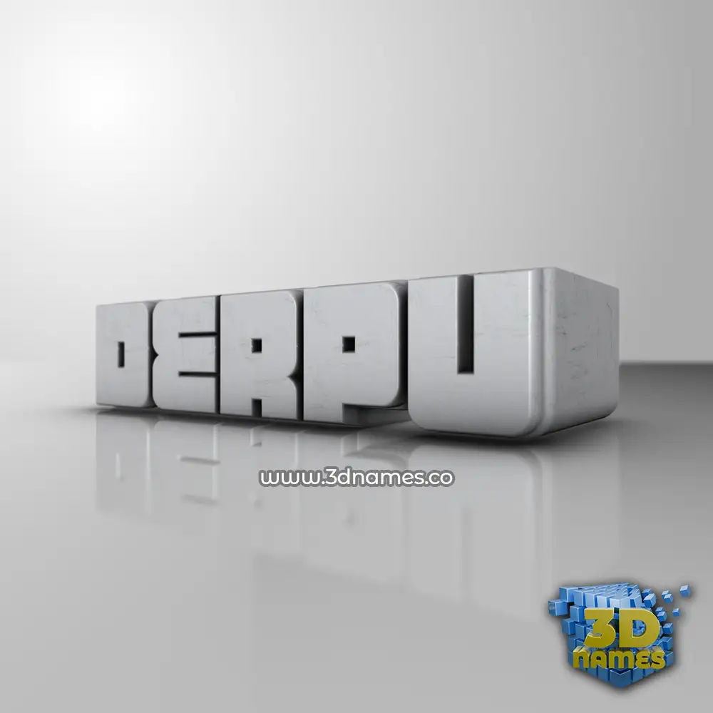 derpu in White Metro style - 3D name wallpaper