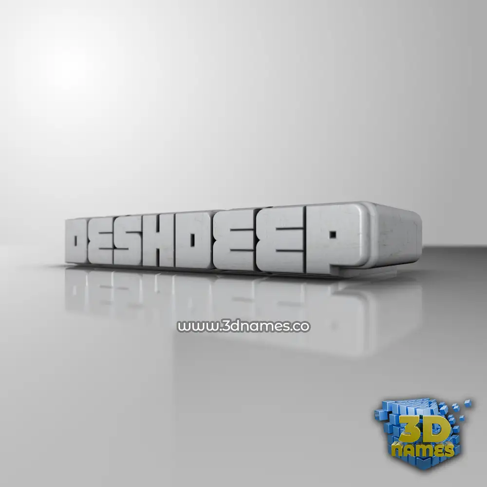 deshdeep in White Metro style - 3D name wallpaper