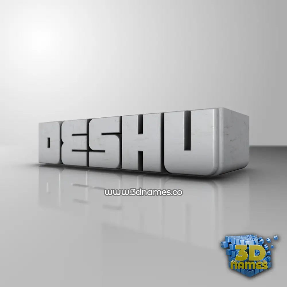 deshu in White Metro style - 3D name wallpaper