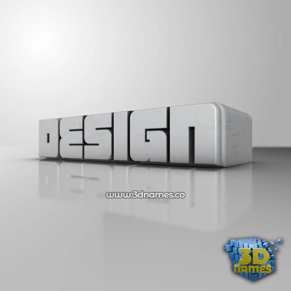 design in White Metro style - 3D name wallpaper
