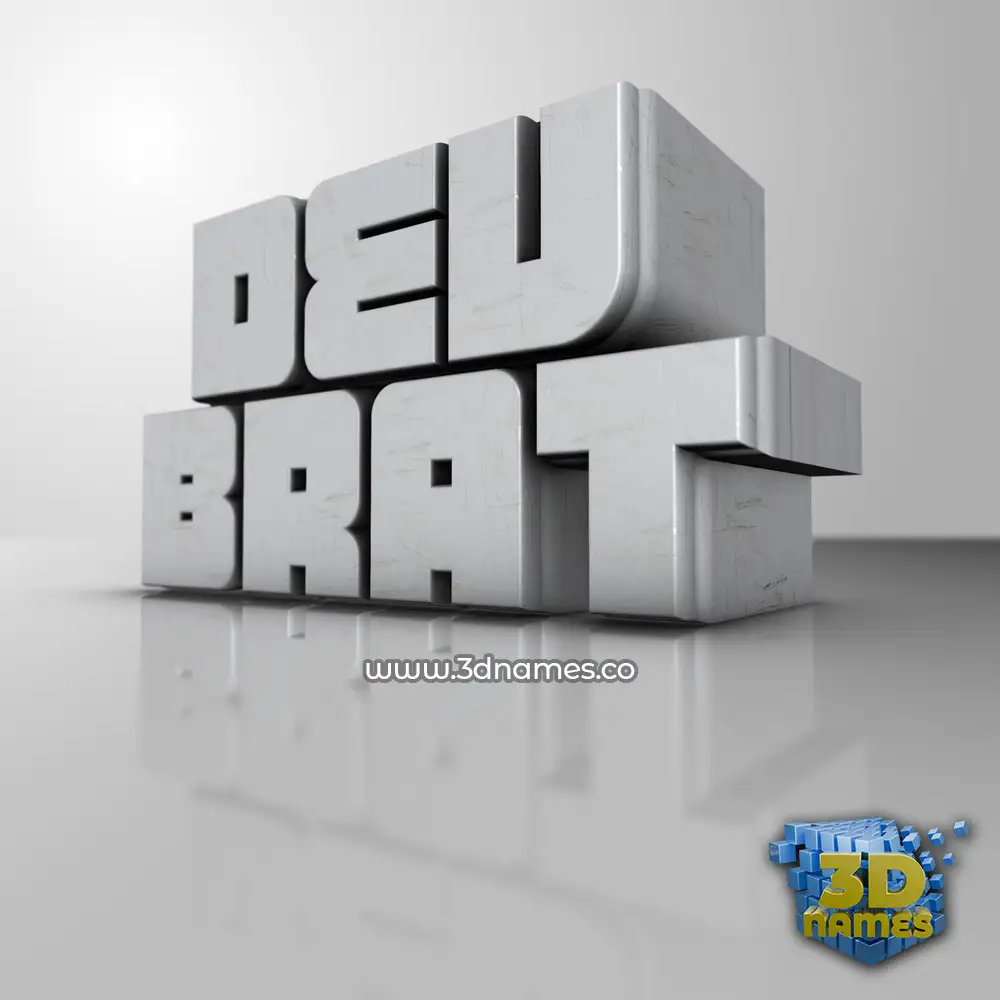 dev brat in White Metro style - 3D name wallpaper