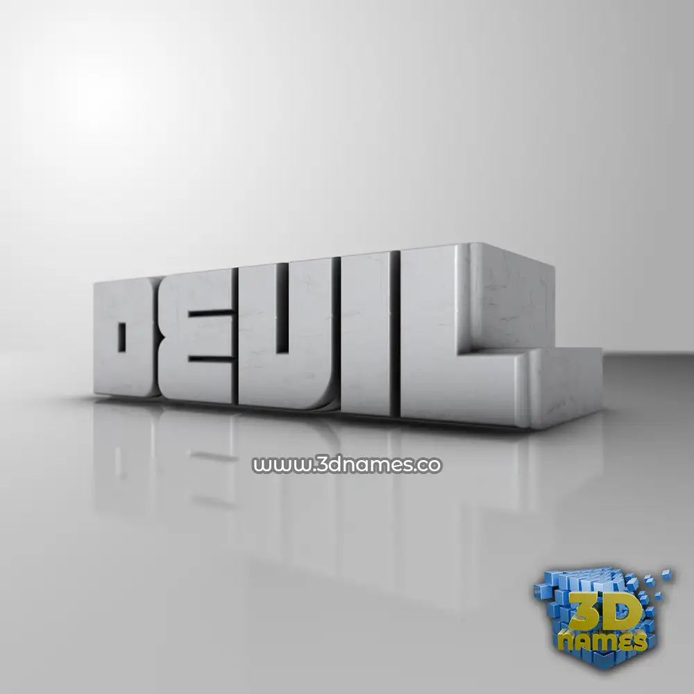 devil in White Metro style - 3D name wallpaper