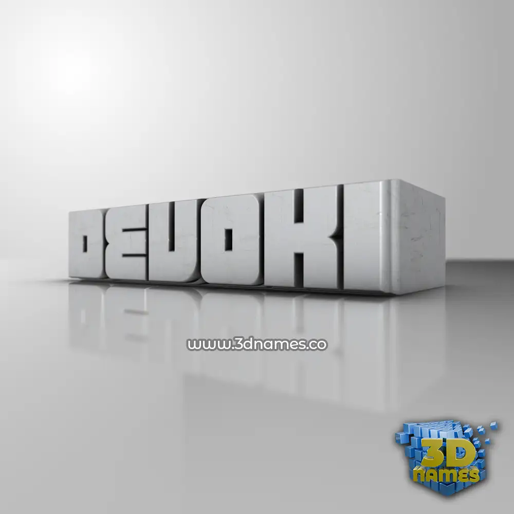 devoki in White Metro style - 3D name wallpaper