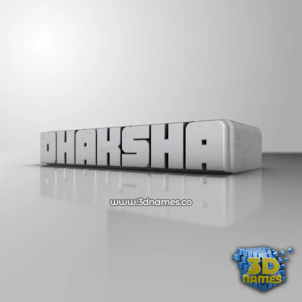 dhaksha in White Metro style - 3D name wallpaper