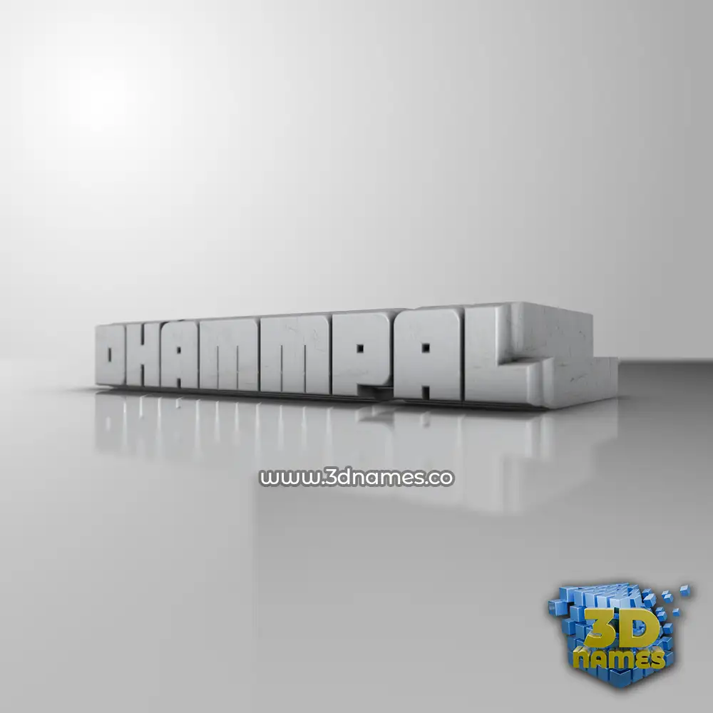 dhammpal in White Metro style - 3D name wallpaper