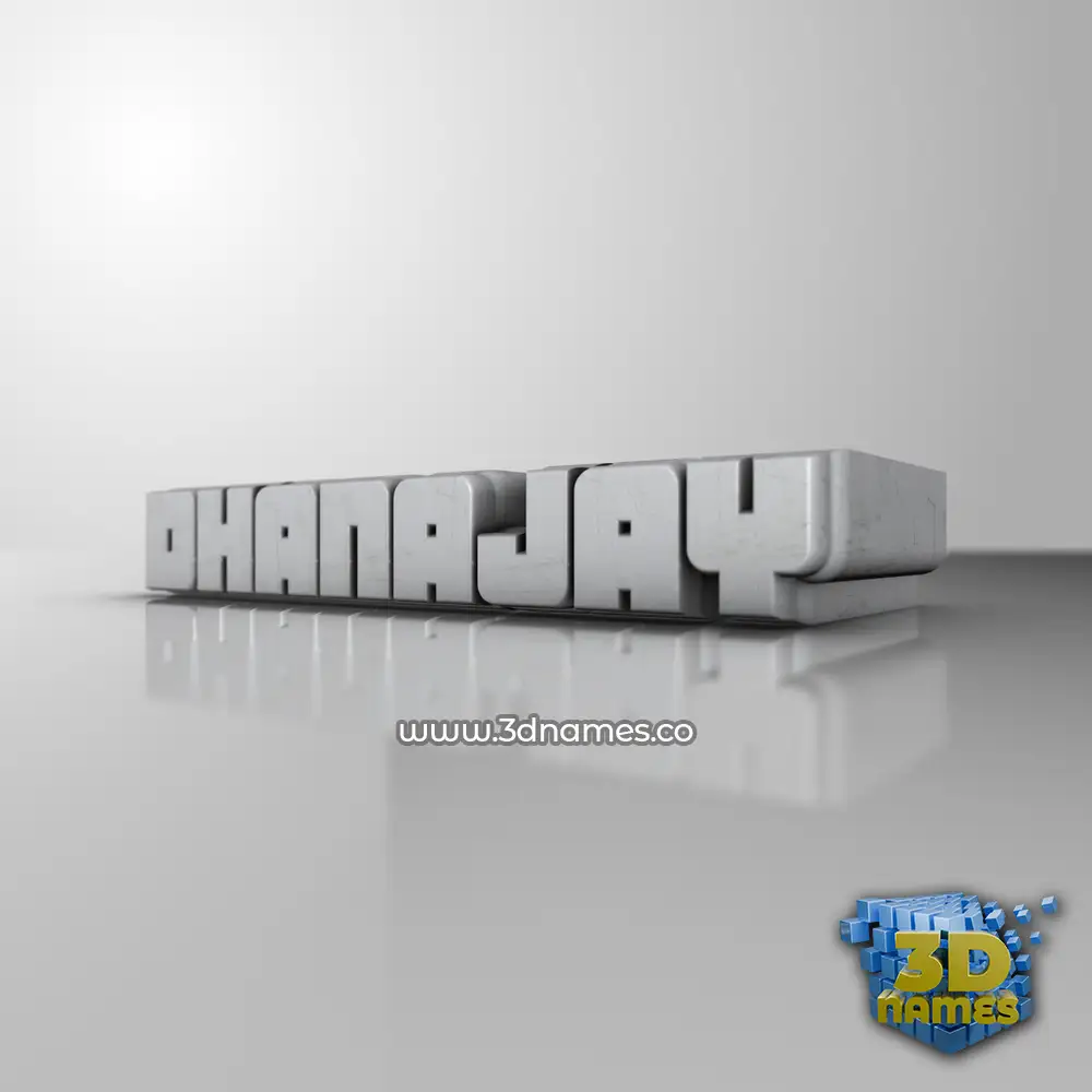 dhanajay in White Metro style - 3D name wallpaper