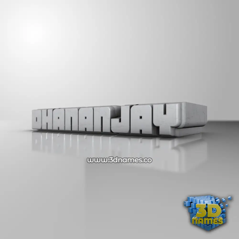 dhananjay in White Metro style - 3D name wallpaper