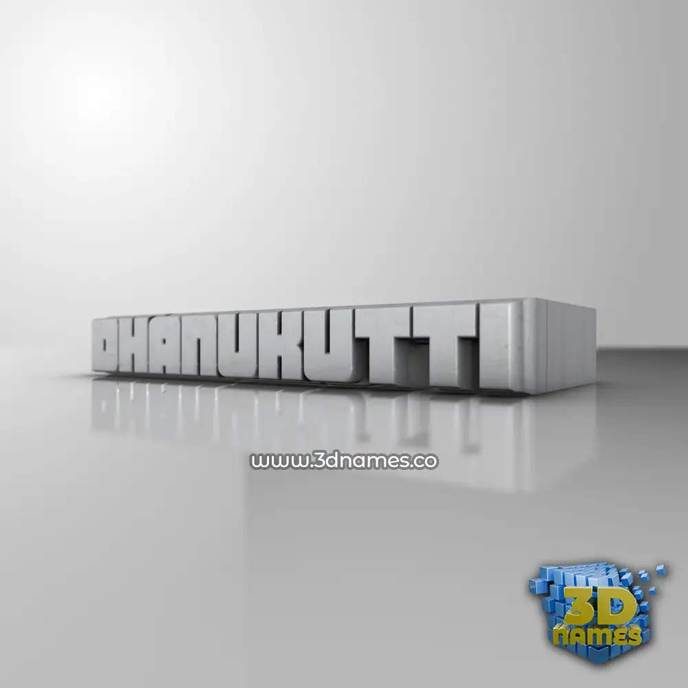 dhanukutti in White Metro style - 3D name wallpaper