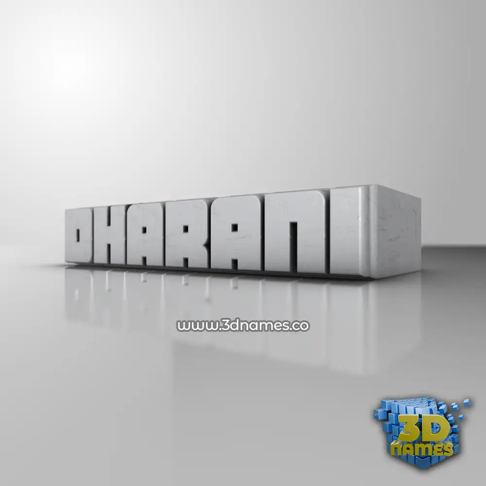 dharani in White Metro style - 3D name wallpaper