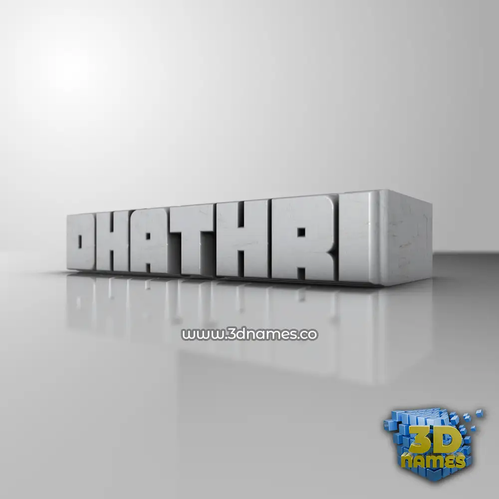 dhathri in White Metro style - 3D name wallpaper