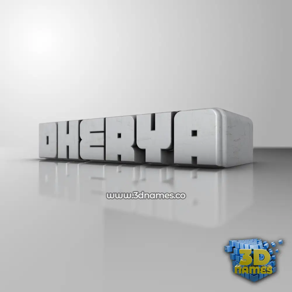 dherya in White Metro style - 3D name wallpaper